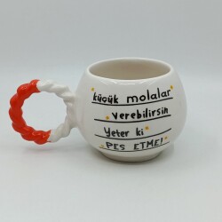 KÜÇÜK MOLALAR VEREBİLİRSİN-BALONCUK KUPA - TURUNCU SAP - 