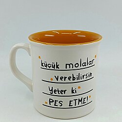 KÜÇÜK MOLALAR VEREBİLİRSİN-İDA KUPA - TRANSPARAN SAP TRANSPARAN GÖVDE TURUNCU İÇ - 