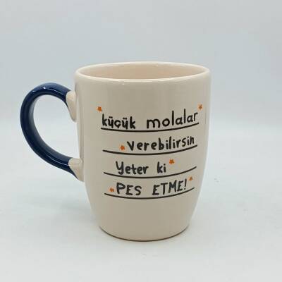 KÜÇÜK MOLALAR VEREBİLİRSİN-OVAL KUPA - KOBALT SAP - 1