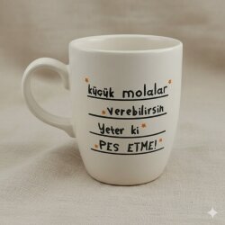 KÜÇÜK MOLALAR VEREBİLİRSİN-OVAL KUPA - TRANSPARAN SAP - 