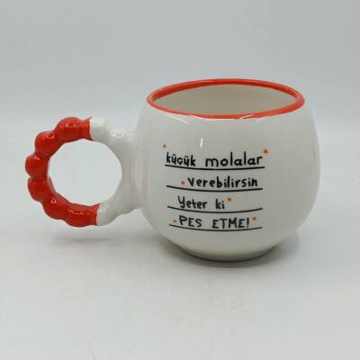 KÜÇÜK MOLALAR VEREBİLİRSİN-PUF KUPA - TURUNCU SAP TURUNCU TURNET - 1