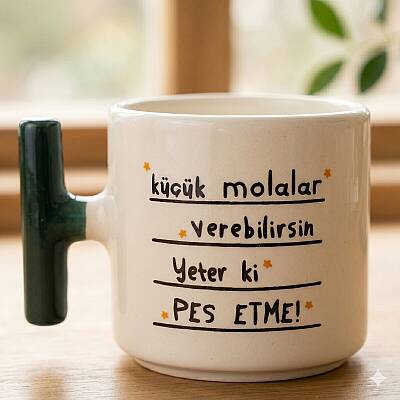 KÜÇÜK MOLALAR VEREBİLİRSİN-T KUPA - YEŞİL SAP - 1