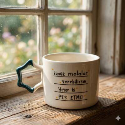 KÜÇÜK MOLALAR VEREBİLİRSİN-YILDIZ KUPA - YEŞİL SAP - 1