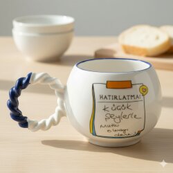 KÜÇÜK ŞEYLERLE MUTLU OLMAYI DENE-BALONCUK KUPA - KOBALT SAP - 