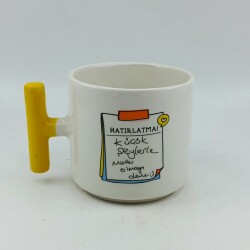 KÜÇÜK ŞEYLERLE MUTLU OLMAYI DENE-T KUPA - SARI SAP - 