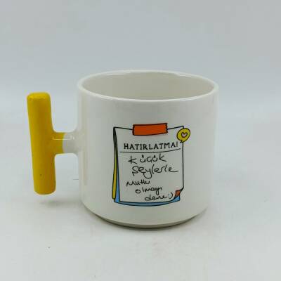 KÜÇÜK ŞEYLERLE MUTLU OLMAYI DENE-T KUPA - SARI SAP - 1