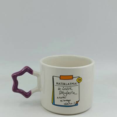 KÜÇÜK ŞEYLERLE MUTLU OLMAYI DENE-YILDIZ KUPA - MOR SAP - 1