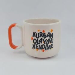 KURBAN OLAYIM KENDİME - ARYA ÇAY FİNCANI - TURUNCU SAP - 