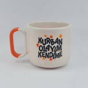KURBAN OLAYIM KENDİME - ARYA ÇAY FİNCANI - TURUNCU SAP - 1