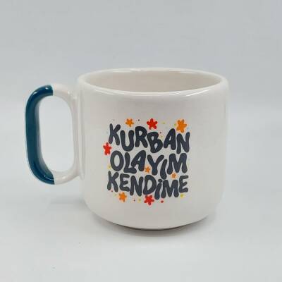 KURBAN OLAYIM KENDİME - ARYA ÇAY FİNCANI - YEŞİL SAP - 1
