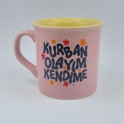 KURBAN OLAYIM KENDİME-İDA KUPA - PEMBE SAP PEMBE GÖVDE SARI İÇ - 
