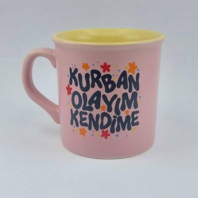 KURBAN OLAYIM KENDİME-İDA KUPA - PEMBE SAP PEMBE GÖVDE SARI İÇ - 1