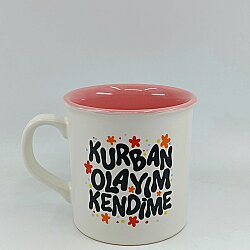 KURBAN OLAYIM KENDİME-İDA KUPA - TRANSPARAN SAP TRANSPARAN GÖVDE PEMBE İÇ - 
