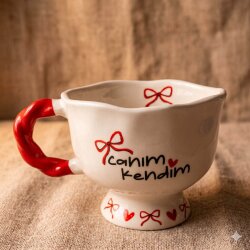 KURDELE CANIM KENDİM-SET-BALERİN KUPA - KIRMIZI SAP - 