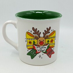 KURDELE GEYİK MUTLU YILLAR-İDA KUPA - TRANSPARAN SAP TRANSPARAN GÖVDE YEŞİL İÇ - 