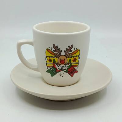 KURDELE GEYİK MUTLU YILLAR-KLASİK TÜRK KAHVESİ FİNCANI - TRANSPARAN GÖVDE - 1