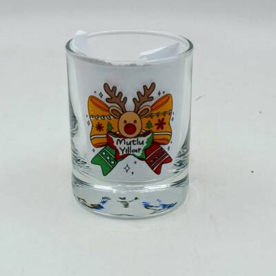 KURDELE GEYİK MUTLU YILLAR-SHOT BARDAĞI - ŞEFFAF - 1