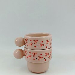 KURDELE-İKİLİ PUNTO ESPRESSO - PEMBE SAP PEMBE GÖVDE - 