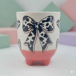 KURDELE İNEK DESEN-İNEK KUPA - TRANSPARAN - 