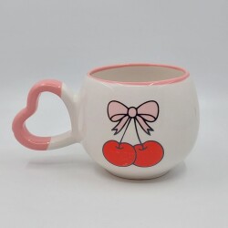 KURDELE KİRAZ-AMOUR KUPA - PEMBE SAP PEMBE TURNET - 