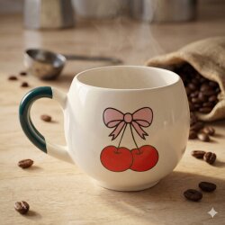 KURDELE KİRAZ-BALON KUPA - YEŞİL SAP - 