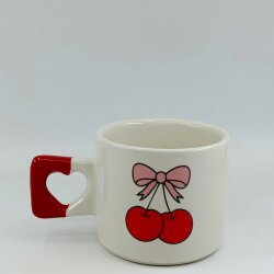 KURDELE KİRAZ-KALP KUPA - KIRMIZI SAP - 