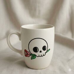 KURU KAFA VE GÜL-OVAL KUPA - TRANSPARAN SAP - 