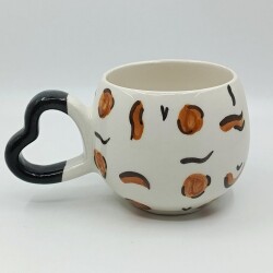 LEOPAR DESEN - 3D-AMOUR KUPA - SİYAH SAP SİYAH TURNET - 