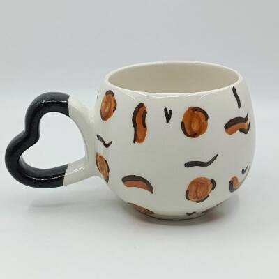 LEOPAR DESEN - 3D-AMOUR KUPA - SİYAH SAP SİYAH TURNET - 1