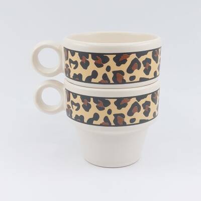 LEOPAR SARMAL-ESPRESSO BARDAĞI - TRANSPARAN GÖVDE - 1