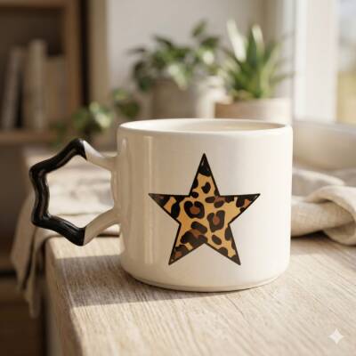 LEOPAR STAR-YILDIZ KUPA - SİYAH SAP - 1