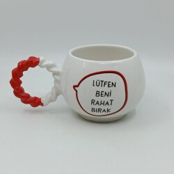 LÜTFEN BENİ RAHAT BIRAK-BALONCUK KUPA - KIRMIZI SAP - 