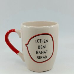 LÜTFEN BENİ RAHAT BIRAK-OVAL KUPA - KIRMIZI SAP - 