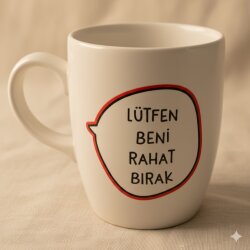 LÜTFEN BENİ RAHAT BIRAK-OVAL KUPA - TRANSPARAN SAP - 