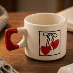 MA CHERİE-KALP KUPA - KIRMIZI SAP - 