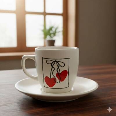 MA CHERİE-KLASİK TÜRK KAHVESİ FİNCANI - TRANSPARAN GÖVDE - 1