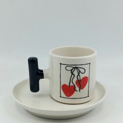 MA CHERİE-T TÜRK KAHVESİ FİNCANI - SİYAH SAP - 