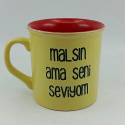 MALSIN AMA SENİ SEVİYOM-İDA KUPA - SARI SAP SARI GÖVDE KIRMIZI İÇ - 