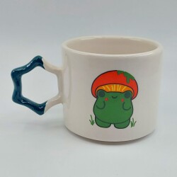 MANTARLI KURBAĞA-YILDIZ KUPA - YEŞİL SAP - 