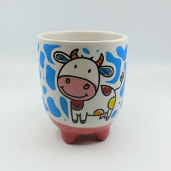 MAVİ İNEK DESEN-İNEK KUPA - TRANSPARAN - 