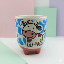 MAVİ İNEK DESEN-İNEK KUPA - TRANSPARAN - 