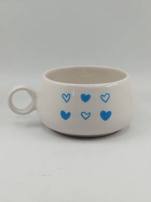 MAVİ KALP BEYAZ KALP-LUNA KUPA - TRANSPARAN - 1