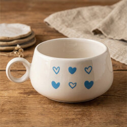 MAVİ KALP BEYAZ KALP-LUNA KUPA - TRANSPARAN - 