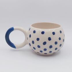 MAVİ PUANTİYELER - 3D-BALONCUK KUPA - 3D - 