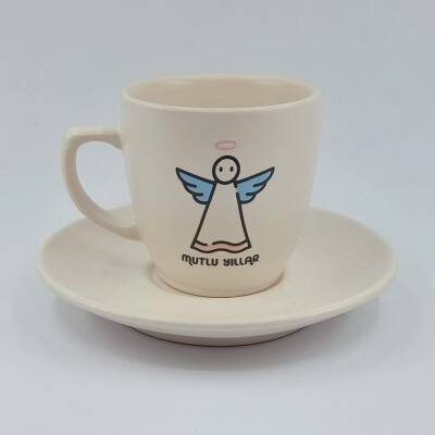 MELEK MUTLU YILLAR-KLASİK TÜRK KAHVESİ FİNCANI - TRANSPARAN GÖVDE - 1