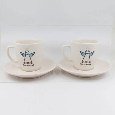 MELEK MUTLU YILLAR-SİLİNDİR METAL KUTU - İKİLİ TÜRK KAHVESİ FİNCANI TRANSPARAN SAP - 2