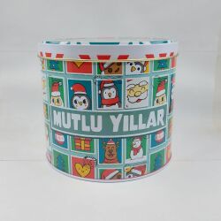 MELEK MUTLU YILLAR-SİLİNDİR METAL KUTU - İKİLİ TÜRK KAHVESİ FİNCANI TRANSPARAN SAP - 3