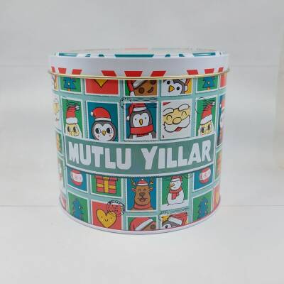 MELEK MUTLU YILLAR-SİLİNDİR METAL KUTU - İKİLİ TÜRK KAHVESİ FİNCANI TRANSPARAN SAP - 3