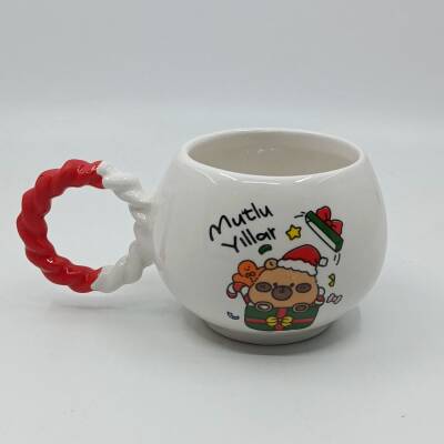 MİNİK AYICIK HEDİYE MUTLU YILLAR-BALONCUK KUPA - KIRMIZI SAP - 2