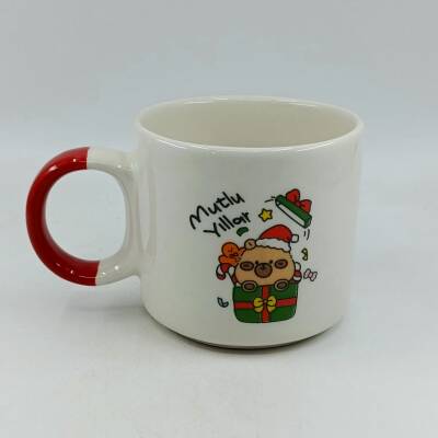 MİNİK AYICIK HEDİYE MUTLU YILLAR-D KUPA - KIRMIZI SAP - 1